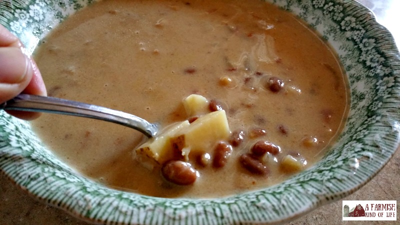 Bean Bacon Chowder - an easy to make favorite from my childhood