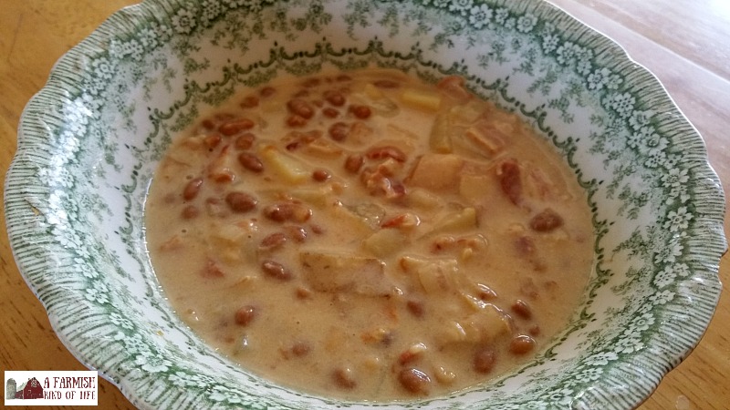 Bean Bacon Chowder - an easy favorite soup from my childhood