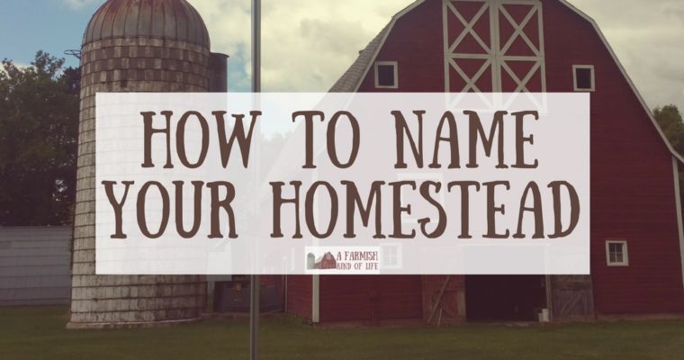 How to Name Your Homestead