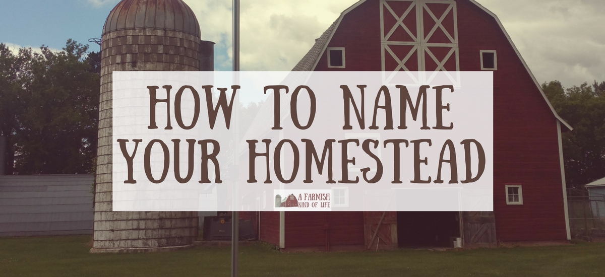 How to Name Your Homestead