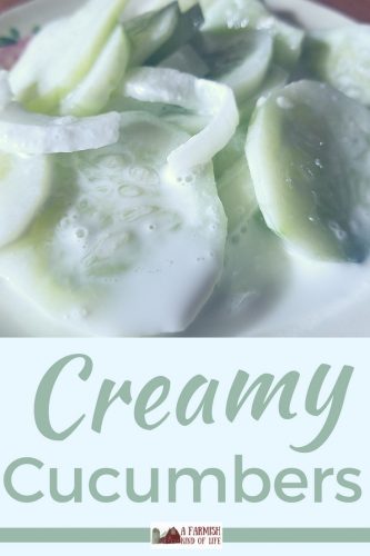 Creamy cucumbers are our favorite thing to do with garden fresh cukes. Make them by the bucketful (like us) and you'll always have yummy side dish.