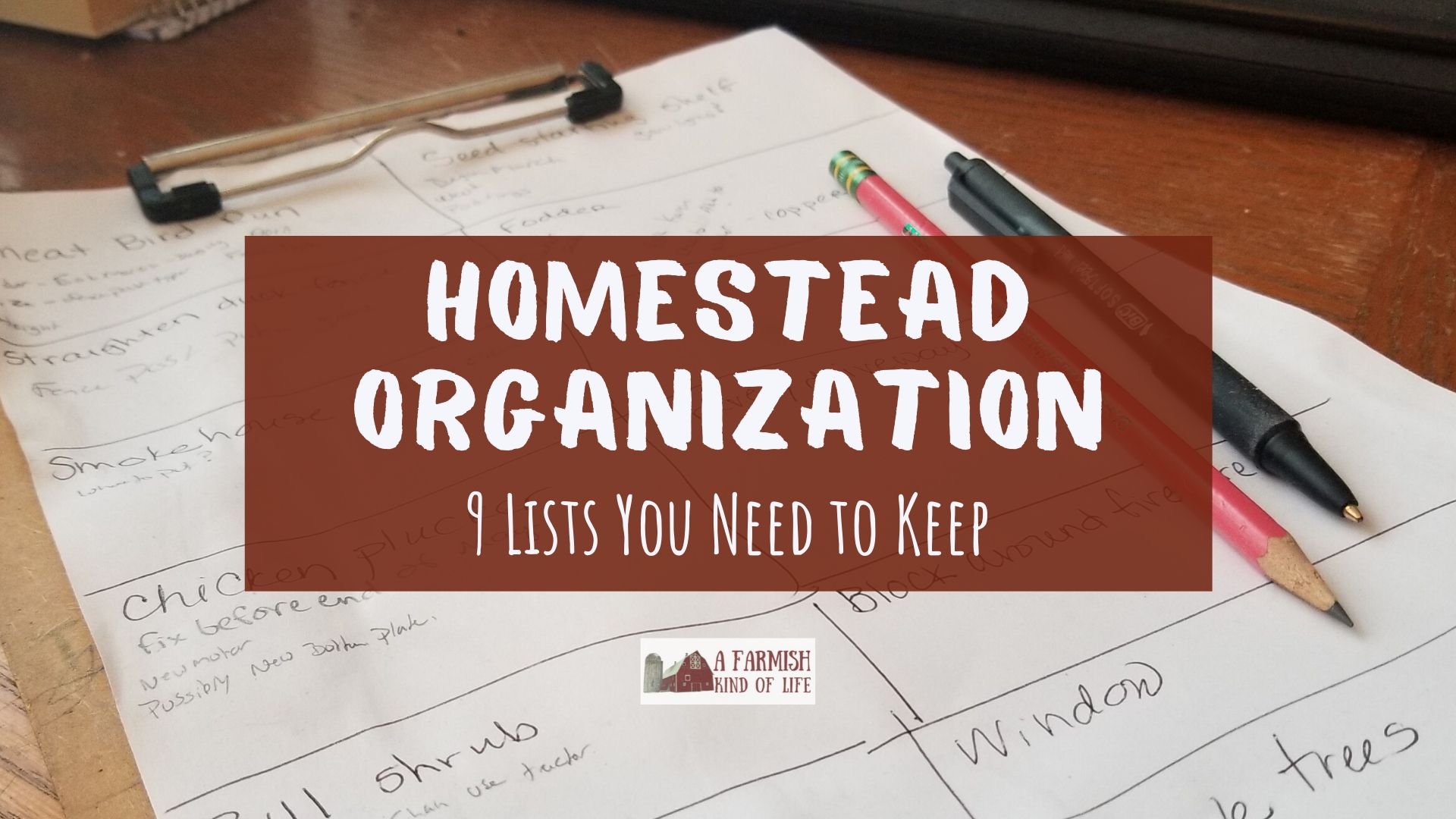 9 Lists You Need for Homestead Organization