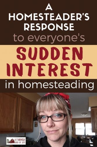 As a homesteader, what do I think about the sudden uptick in interest regarding homesteading and self-reliance? Pull up a chair. Here are my thoughts.