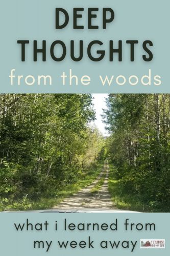 Wherein I offer up my three thoughts I brought back from the deep woods in the hopes maybe one of them will help untangle something in your head, too.