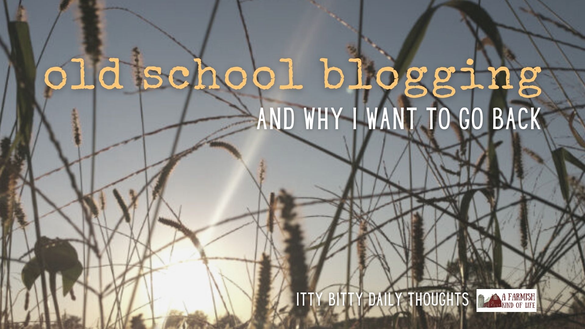 old school blogging (itty bitty thoughts)
